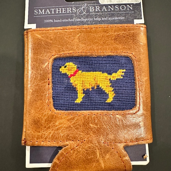NWT Smathers & Branson Yellow Dog Can Cooler in Dark Navy - Picture 3 of 4